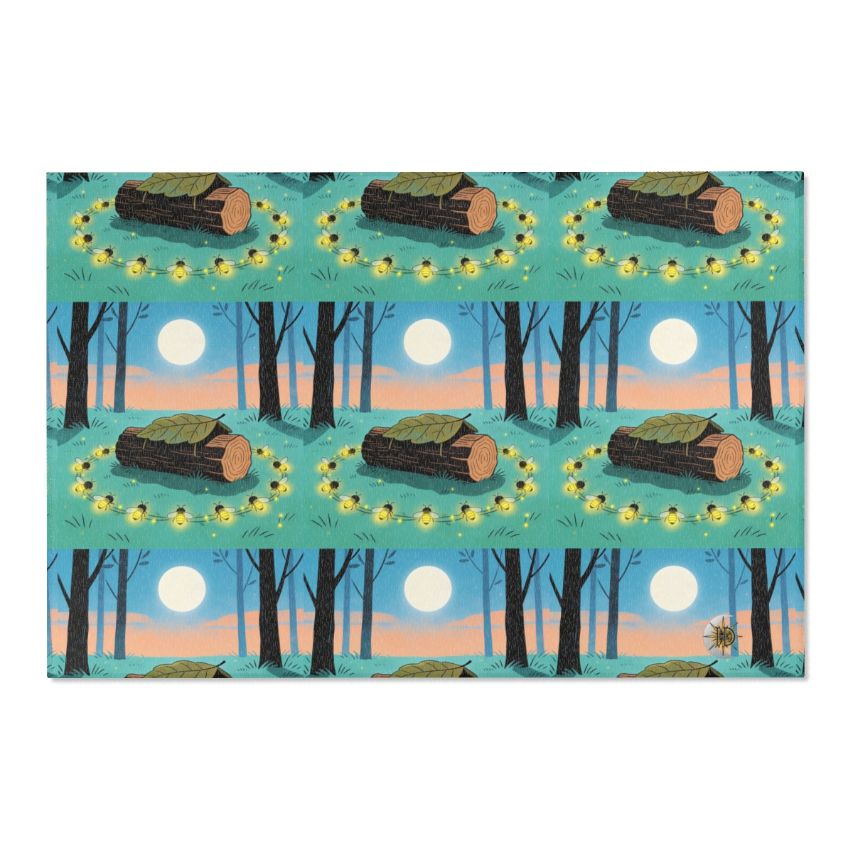 HD Firefly Circle Polyester Chenille Area Rug — additional view