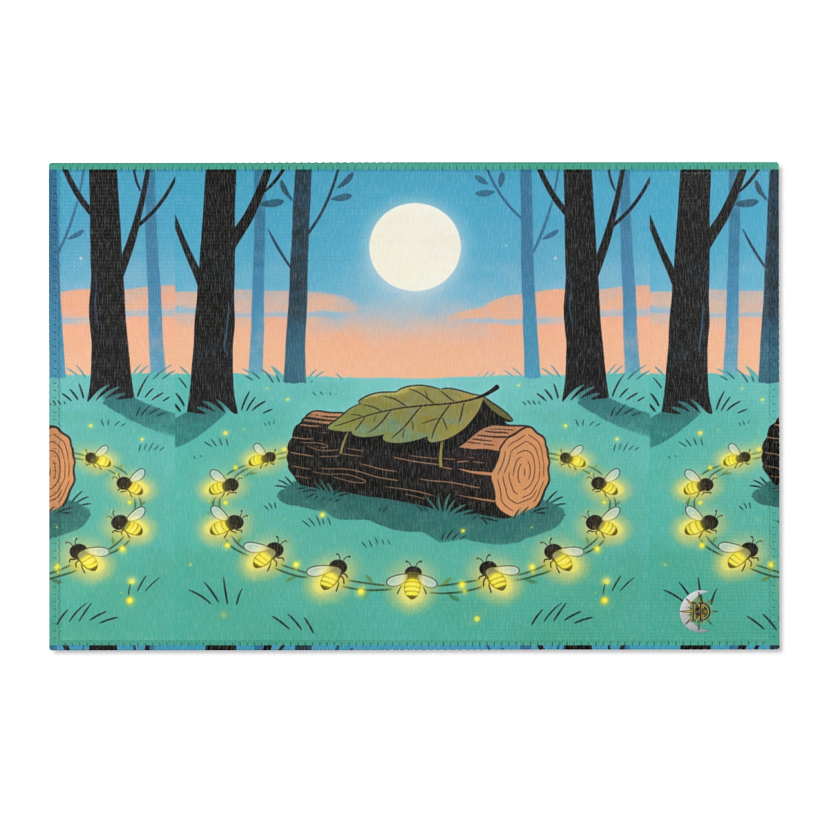 HD Firefly Circle Polyester Chenille Area Rug — additional view