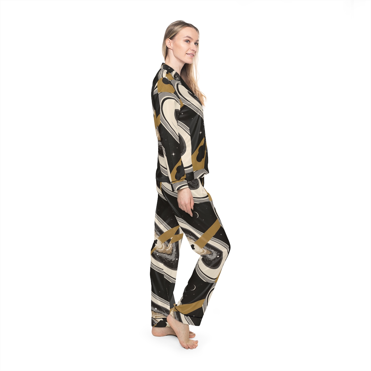 HD Golden Starpath Women’s Satin Pajama Set — additional view