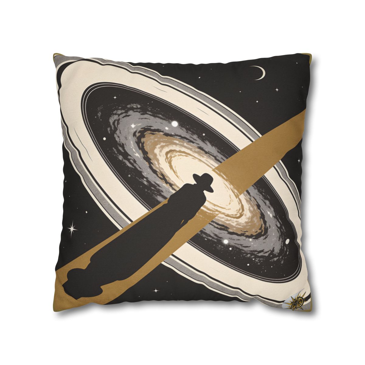 HD Golden Starpath Square Polyester Pillow Cover — additional view