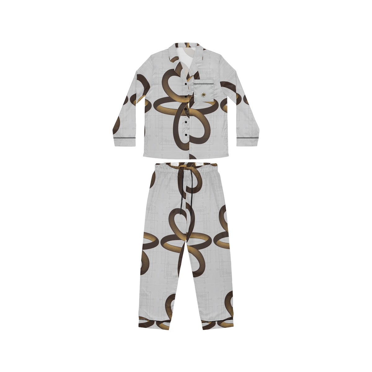 HD Copper Ribbon Orbit Women’s Satin Pajama Set