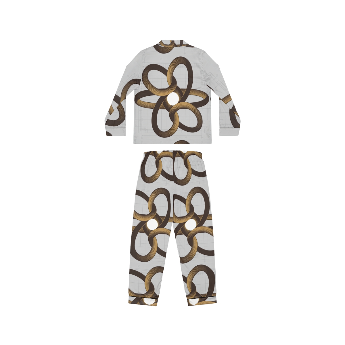 HD Copper Ribbon Orbit Women’s Satin Pajama Set — additional view