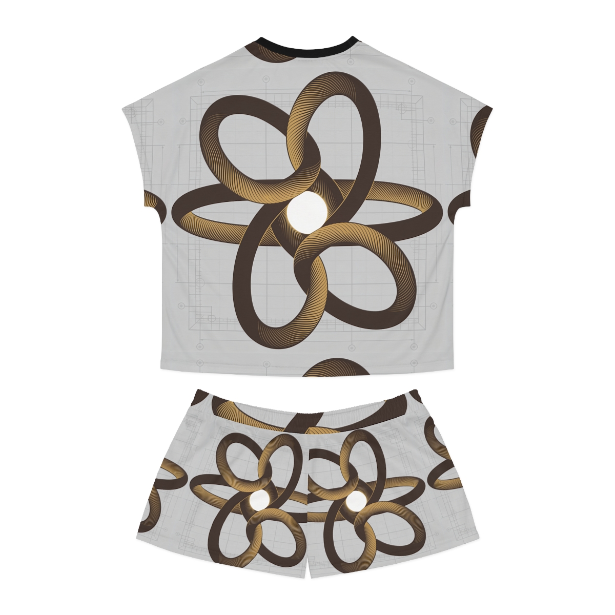 HD Copper Ribbon Orbit Women’s Short Pajama Set — additional view