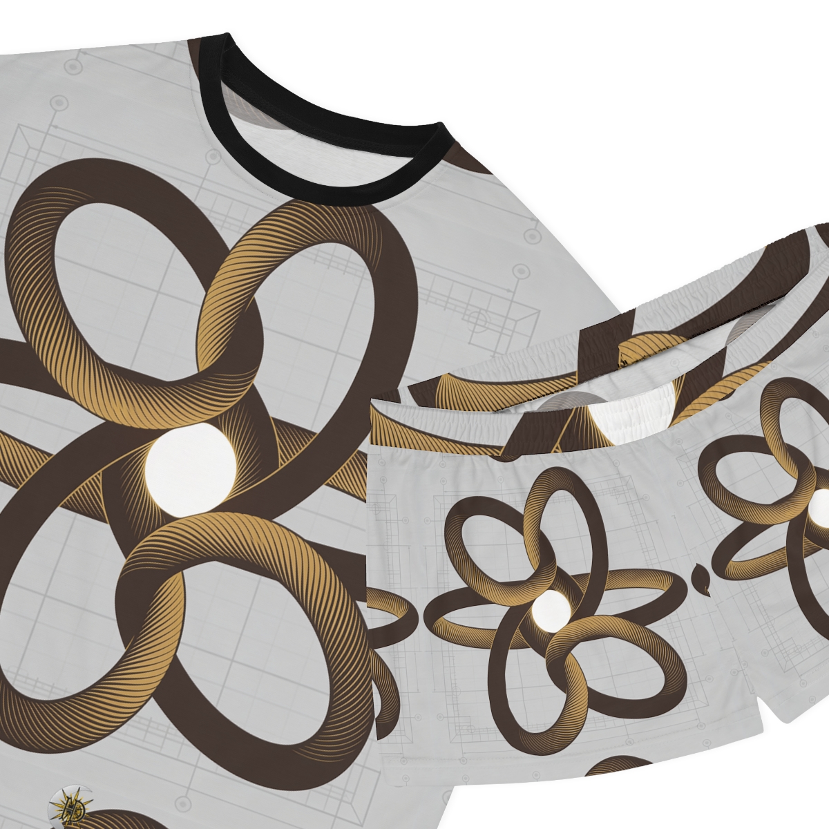 HD Copper Ribbon Orbit Women’s Short Pajama Set — additional view