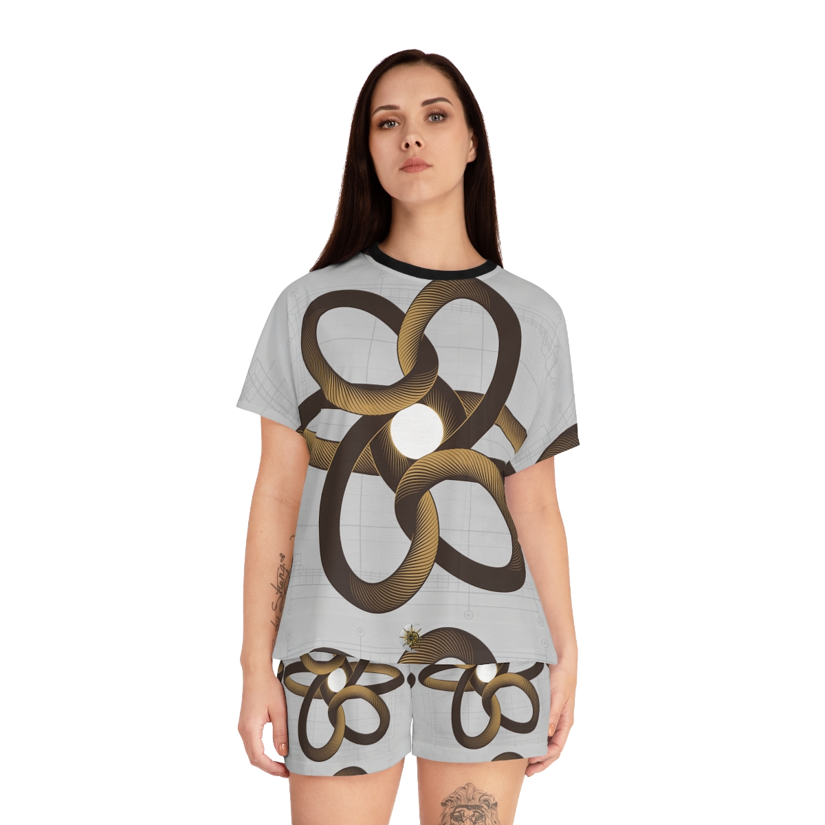 HD Copper Ribbon Orbit Women’s Short Pajama Set — additional view