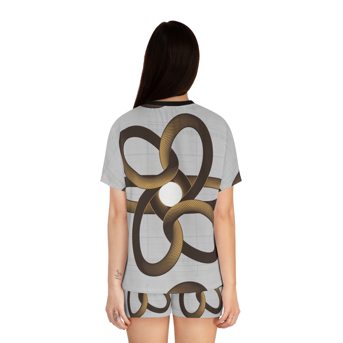 HD Copper Ribbon Orbit Women’s Short Pajama Set — additional view