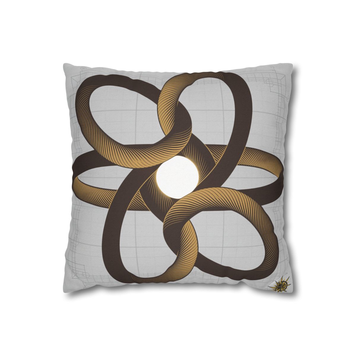 HD Copper Ribbon Orbit Square Polyester Pillow Cover
