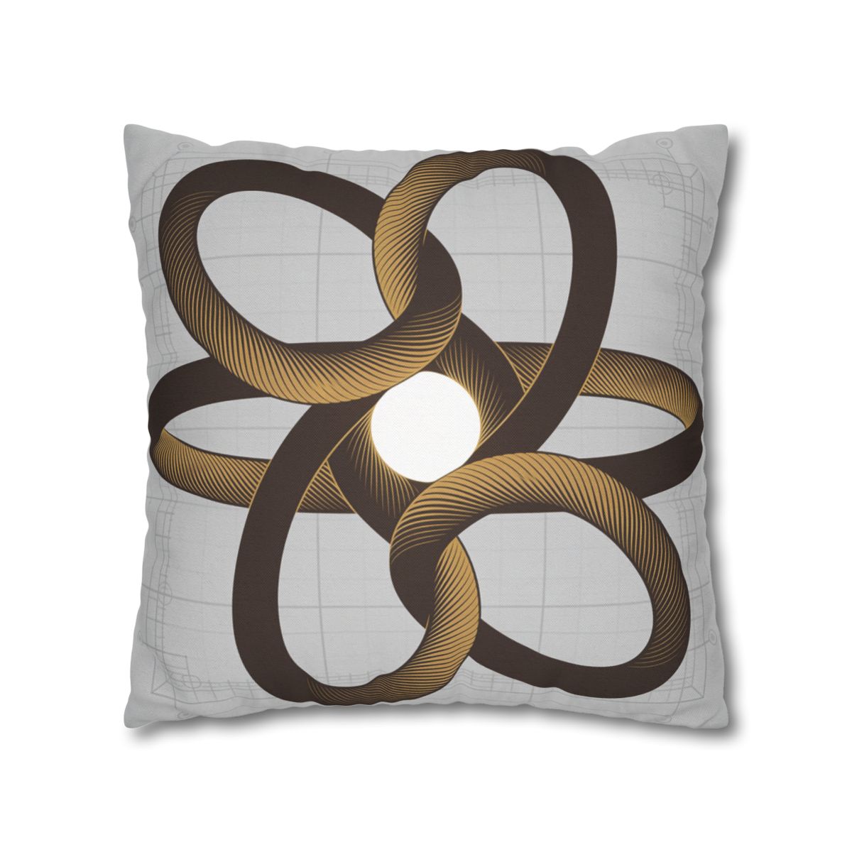 HD Copper Ribbon Orbit Square Polyester Pillow Cover — additional view
