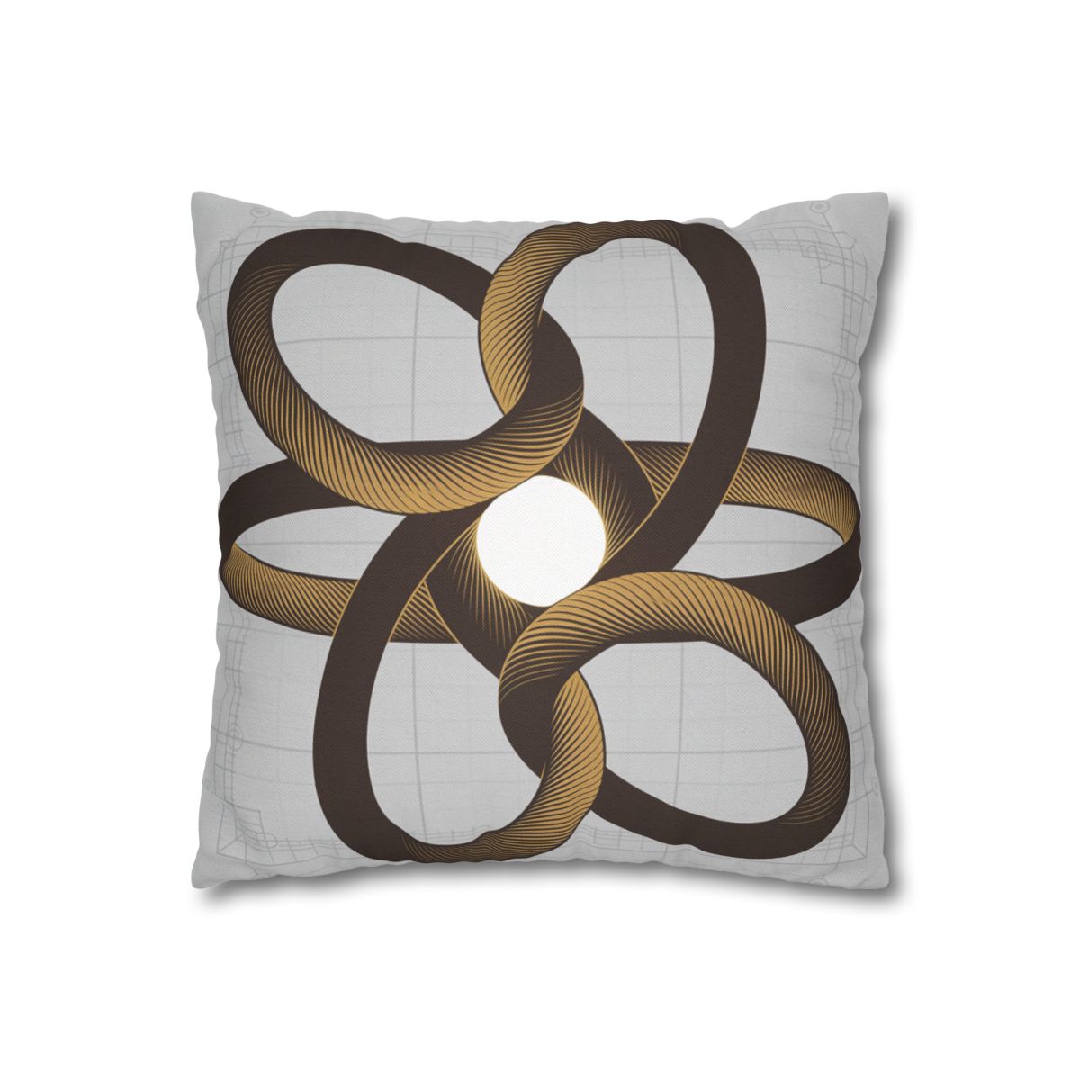 HD Copper Ribbon Orbit Square Polyester Pillow Cover — additional view