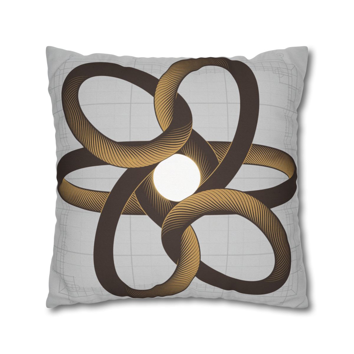 HD Copper Ribbon Orbit Square Polyester Pillow Cover — additional view