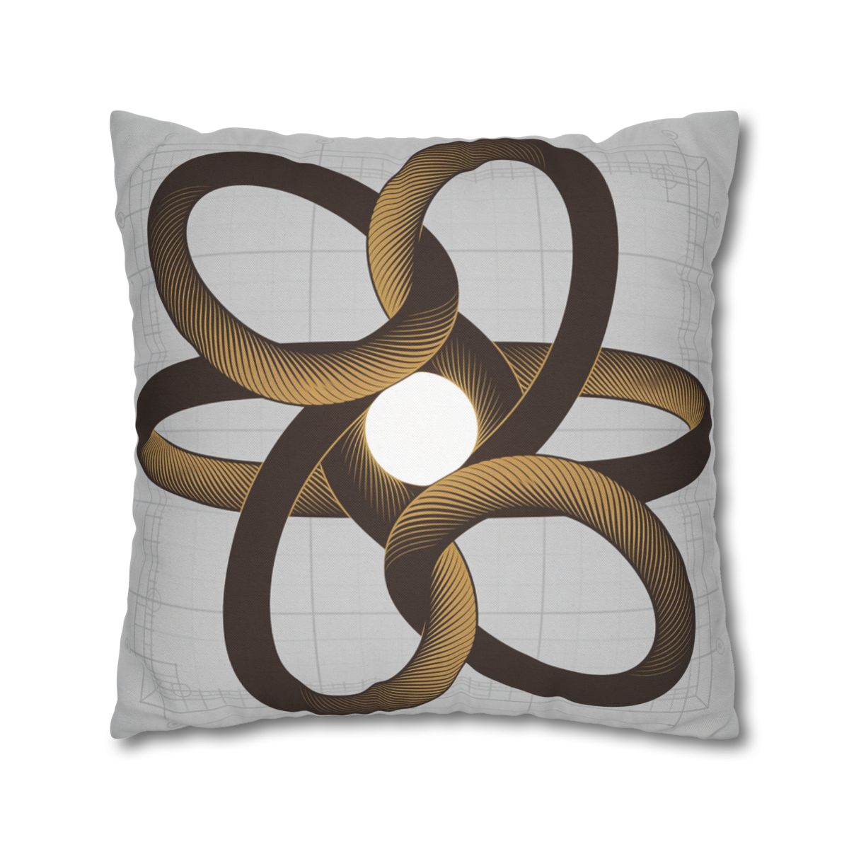 HD Copper Ribbon Orbit Square Polyester Pillow Cover — additional view