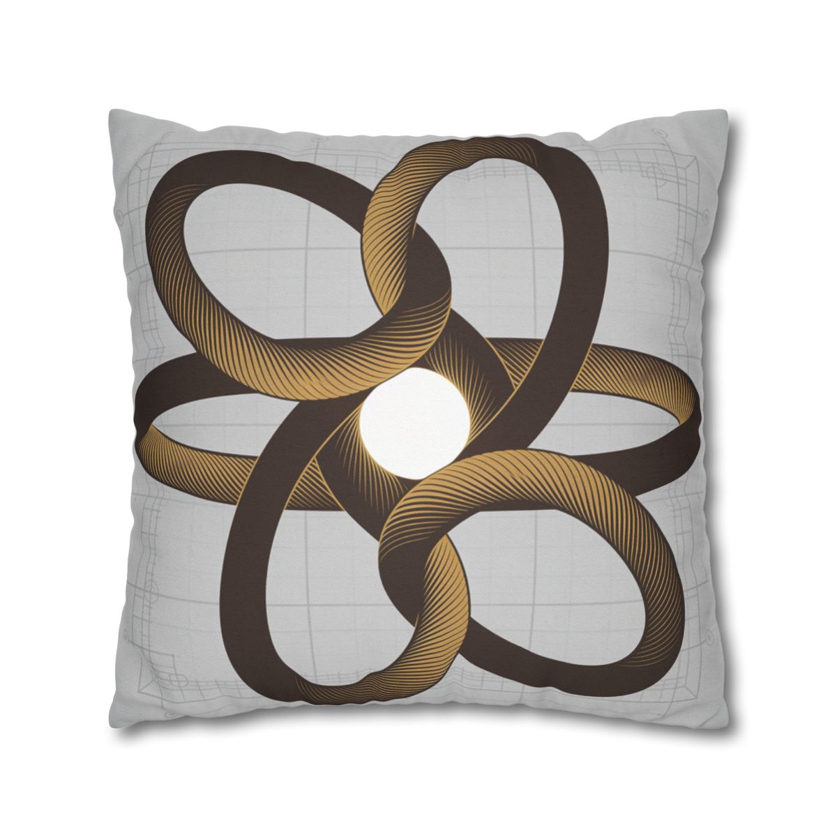 HD Copper Ribbon Orbit Square Polyester Pillow Cover — additional view