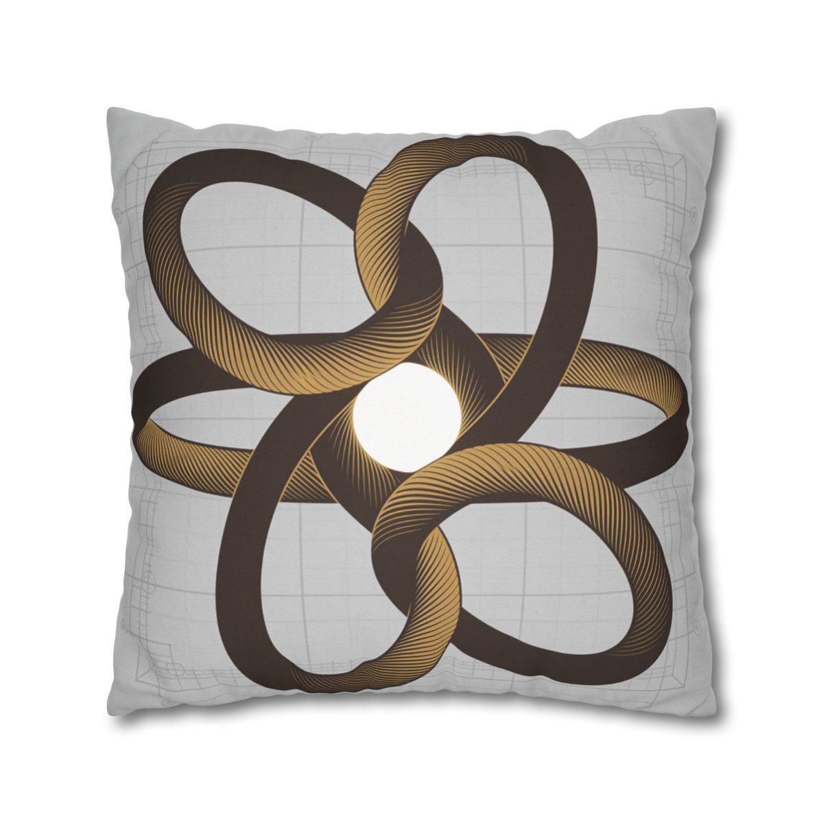 HD Copper Ribbon Orbit Square Polyester Pillow Cover — additional view