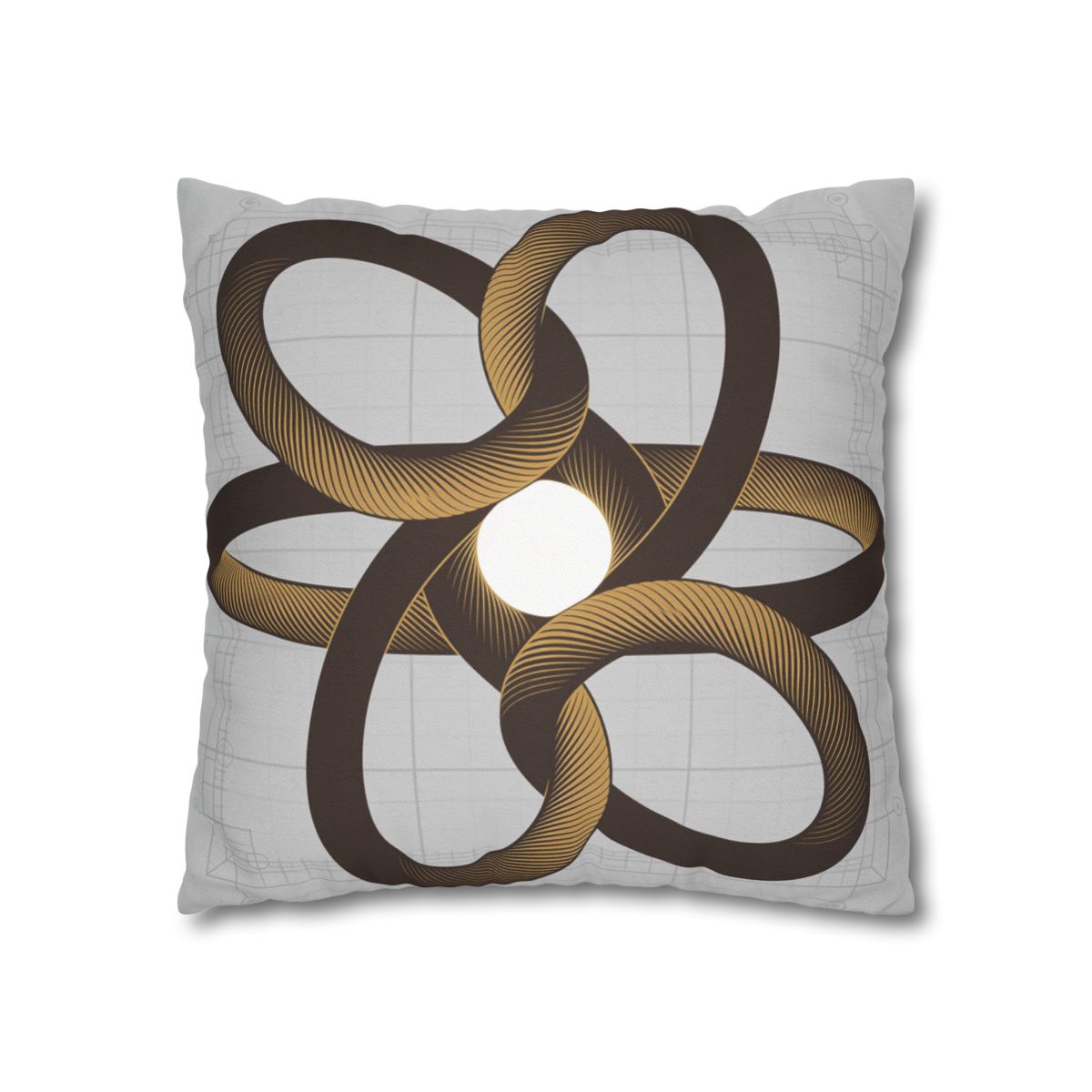 HD Copper Ribbon Orbit Square Polyester Pillow Cover — additional view