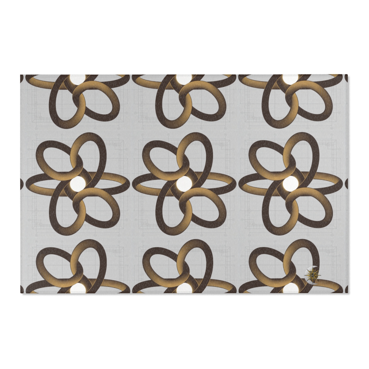 HD Copper Ribbon Orbit Polyester Chenille Area Rug — additional view