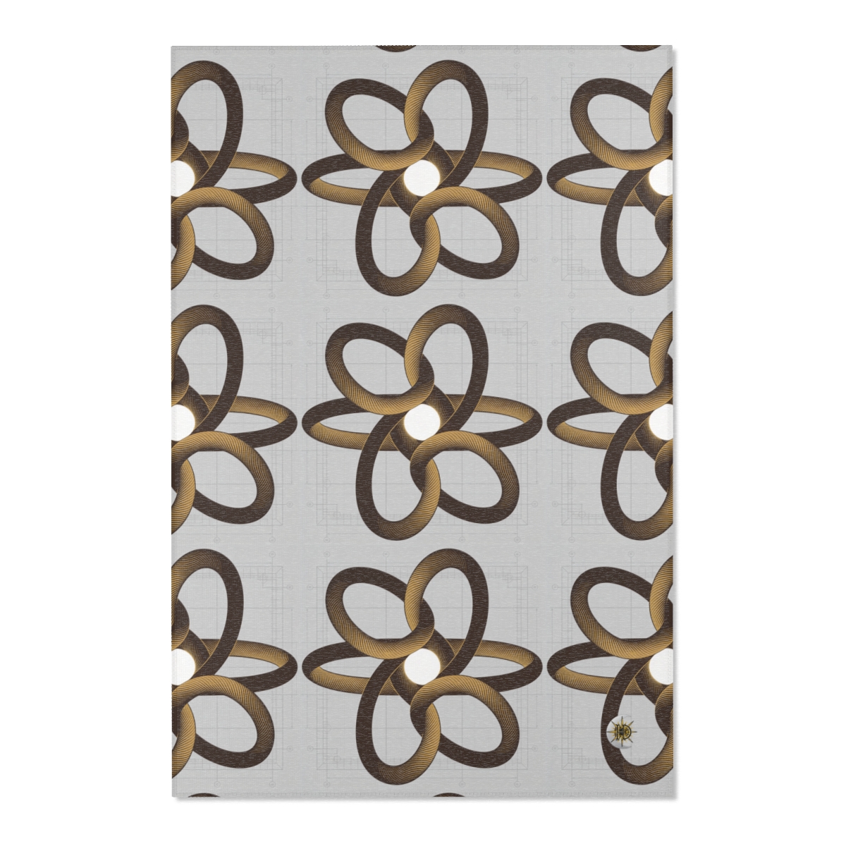 HD Copper Ribbon Orbit Polyester Chenille Area Rug — additional view