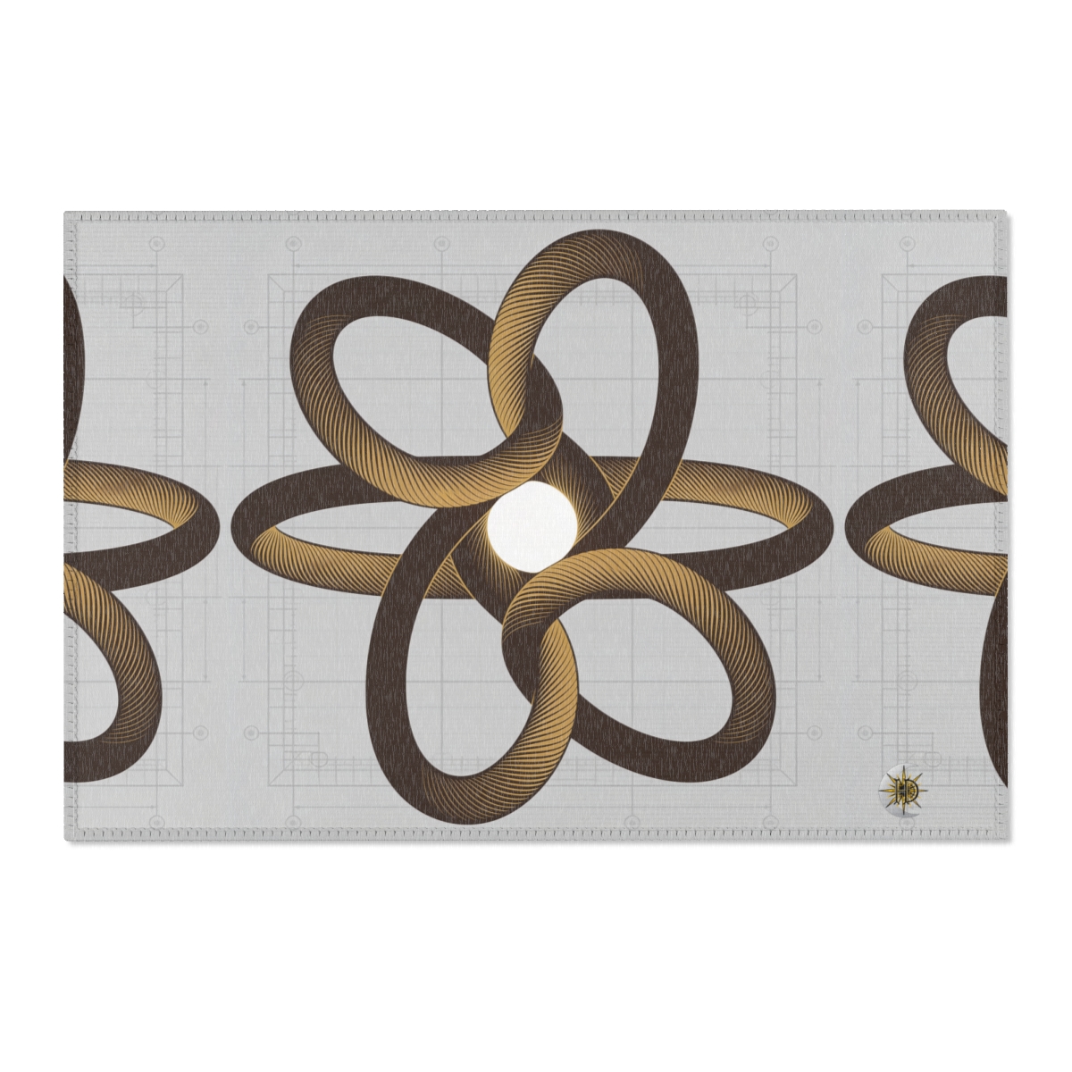 HD Copper Ribbon Orbit Polyester Chenille Area Rug — additional view