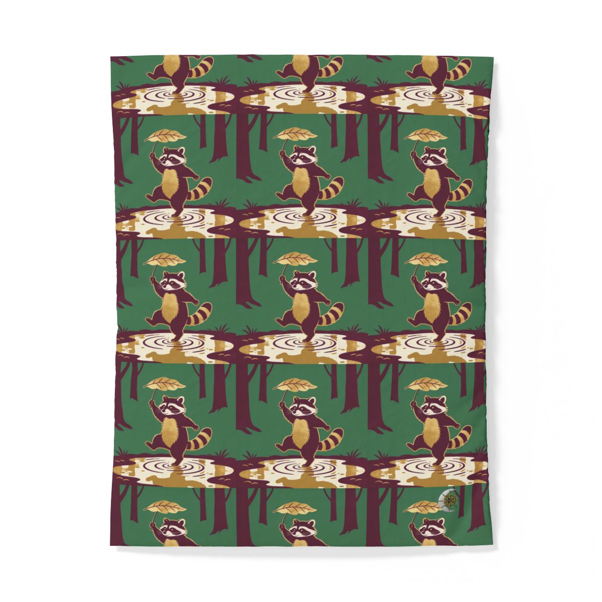 HD Leafstep Raccoon 100% Cotton Duvet Cover — additional view