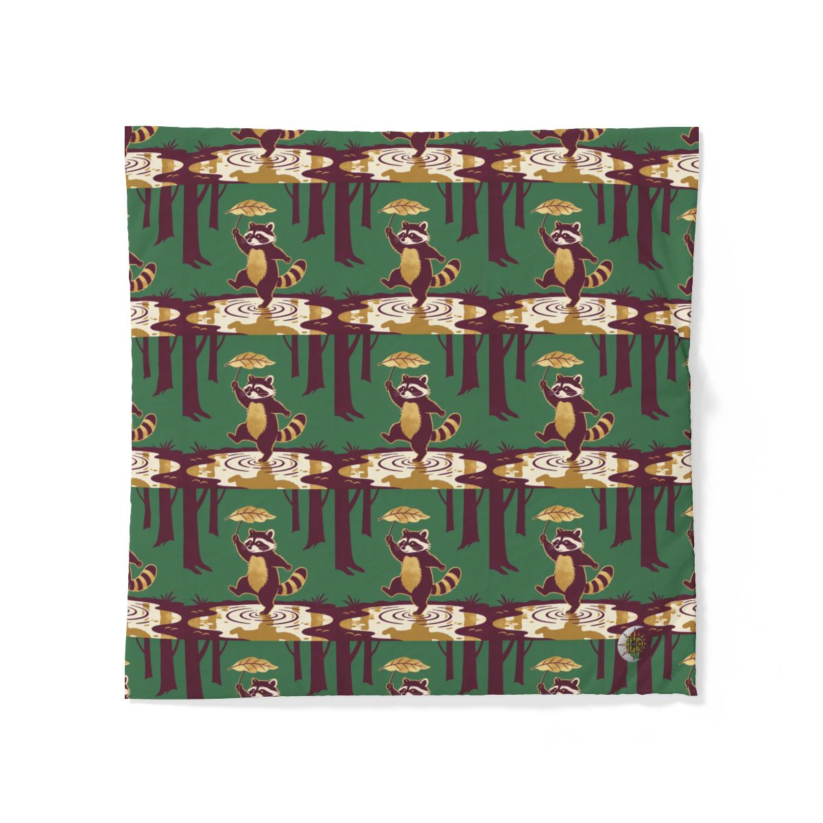 HD Leafstep Raccoon 100% Cotton Duvet Cover — additional view