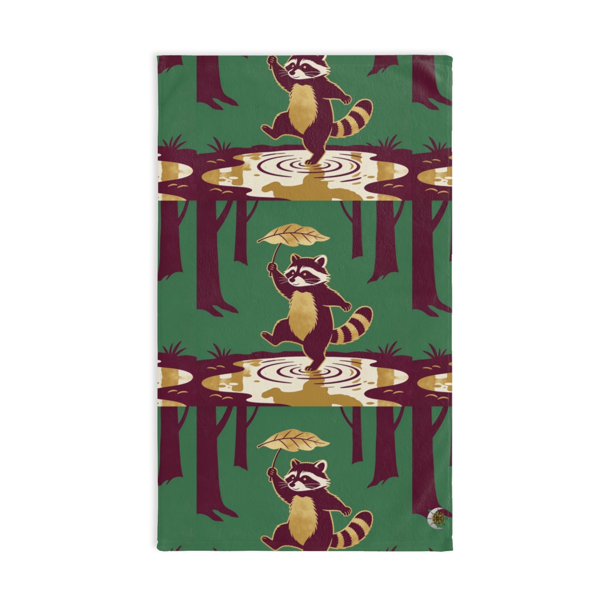 HD Leafstep Raccoon Printed Hand Towel