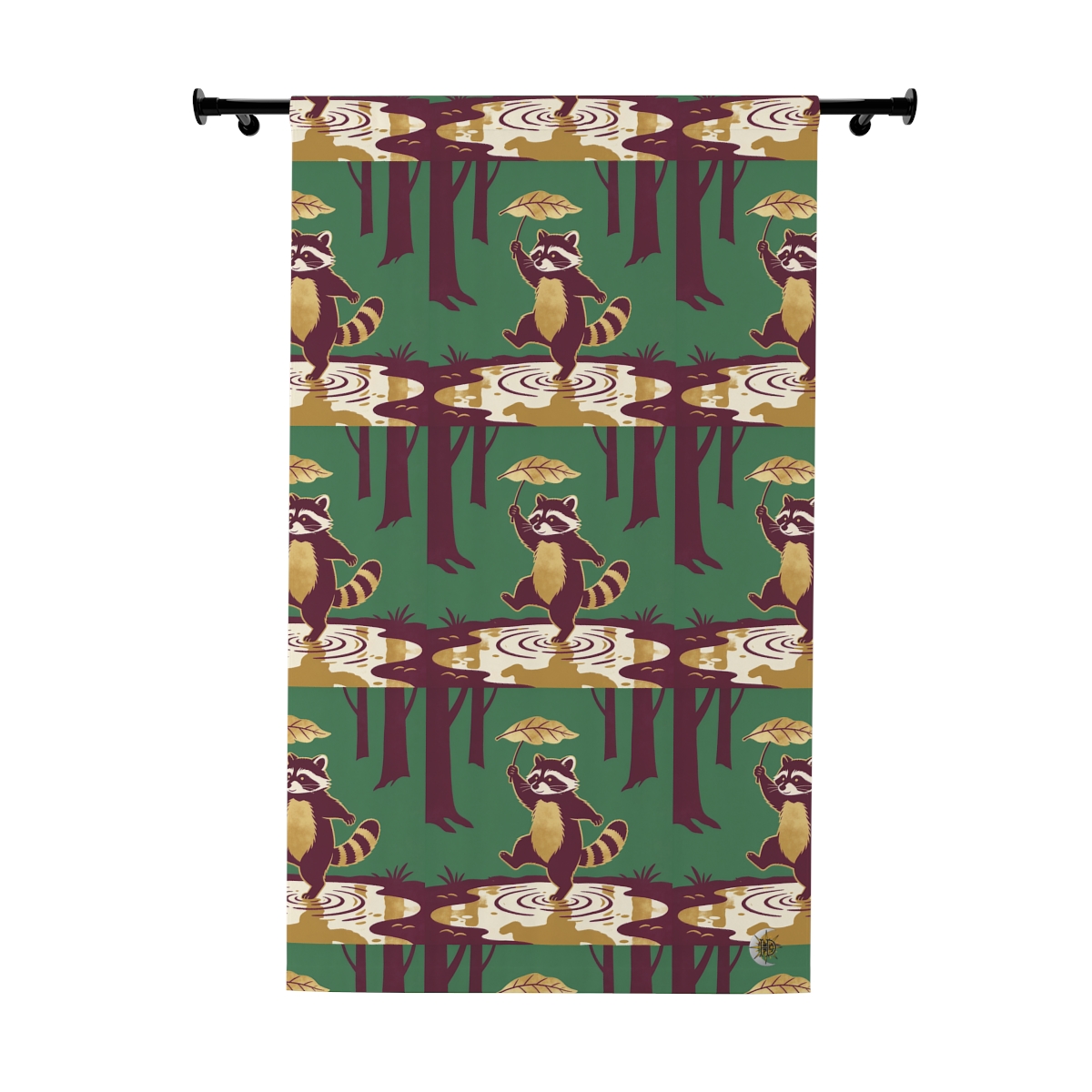 HD Leafstep Raccoon Blackout Window Curtain Panel