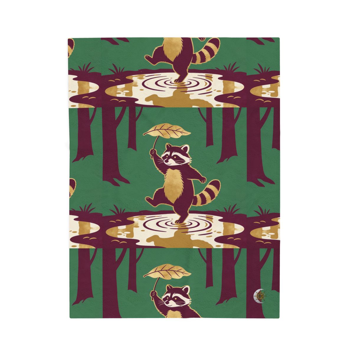 HD Leafstep Raccoon Velveteen Plush Blanket