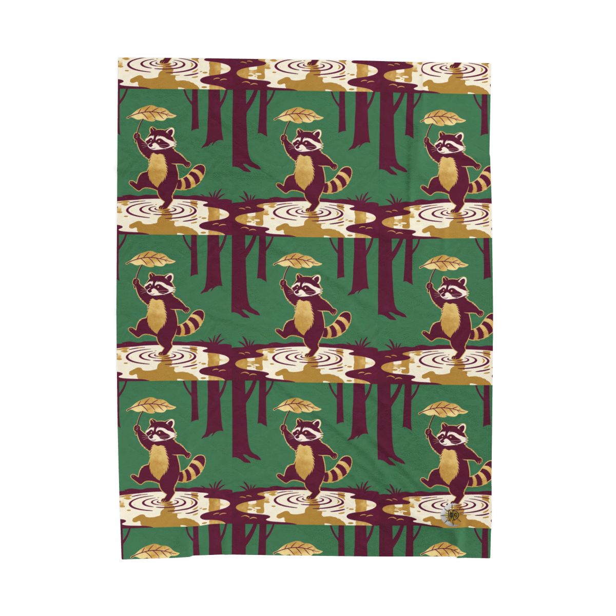 HD Leafstep Raccoon Velveteen Plush Blanket — additional view