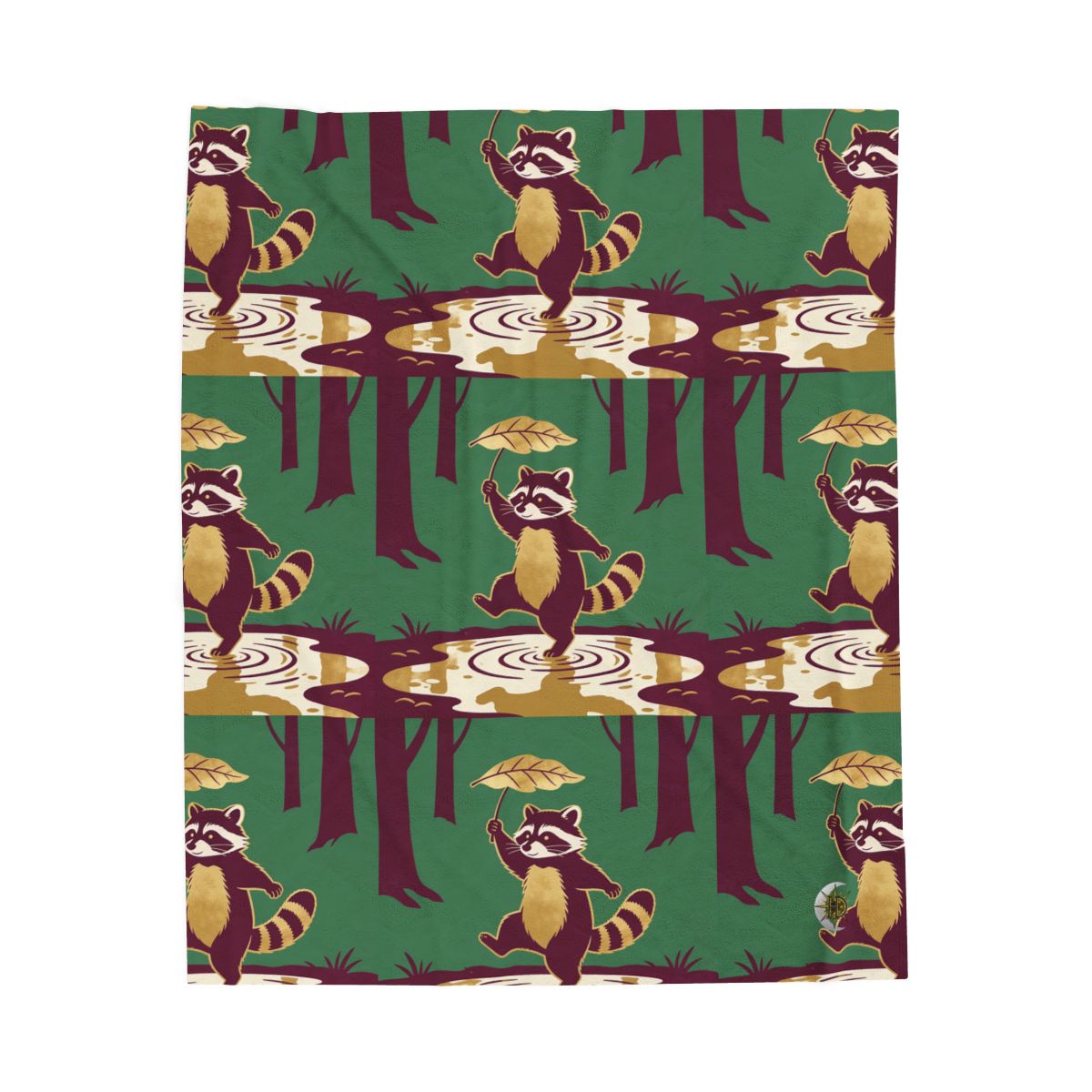 HD Leafstep Raccoon Velveteen Plush Blanket — additional view