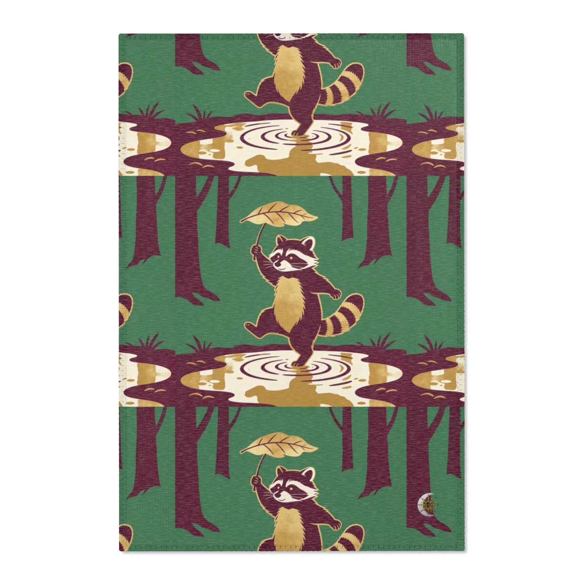 HD Leafstep Raccoon Polyester Chenille Area Rug