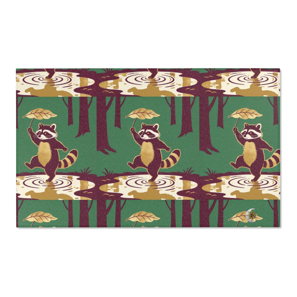 HD Leafstep Raccoon Polyester Chenille Area Rug — additional view