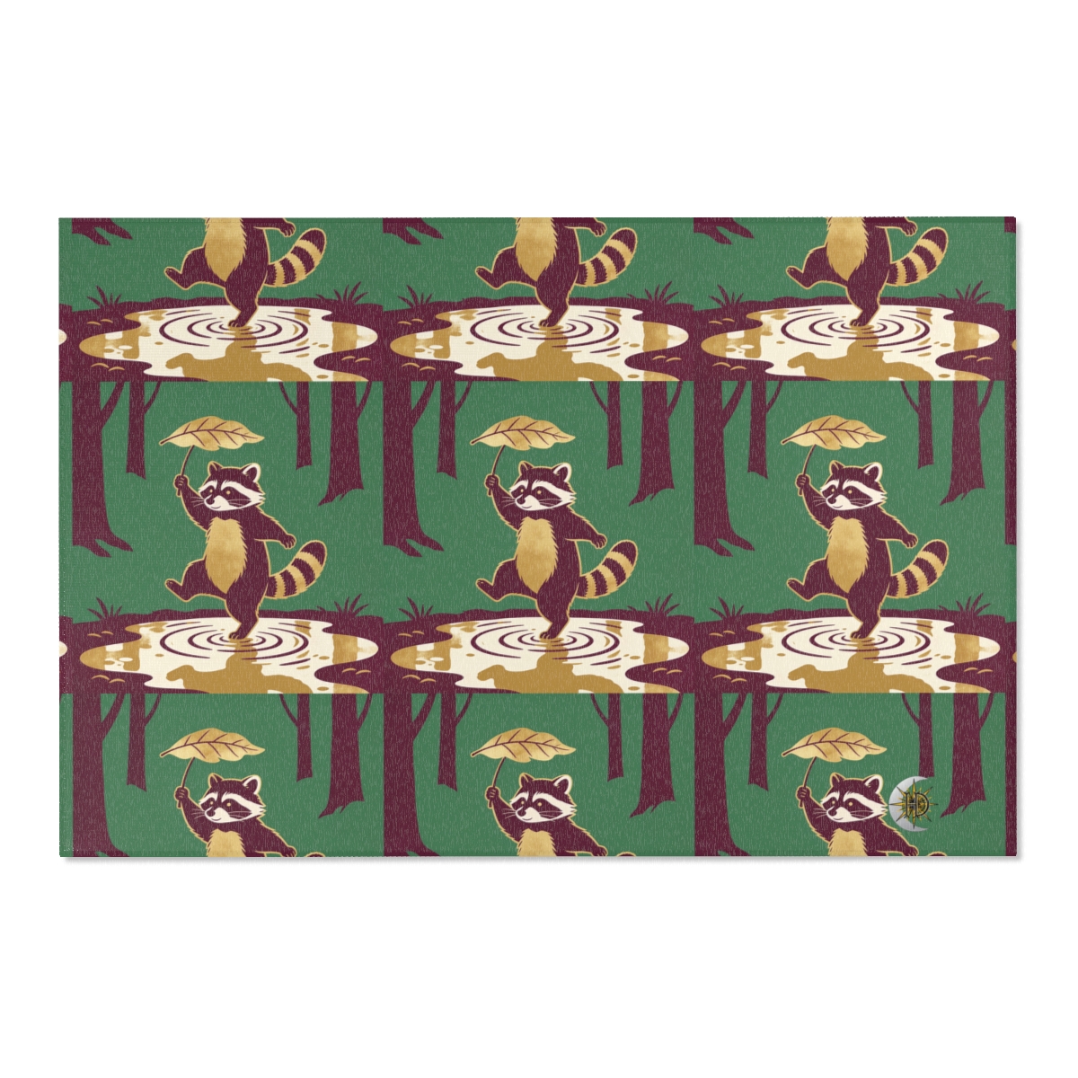 HD Leafstep Raccoon Polyester Chenille Area Rug — additional view