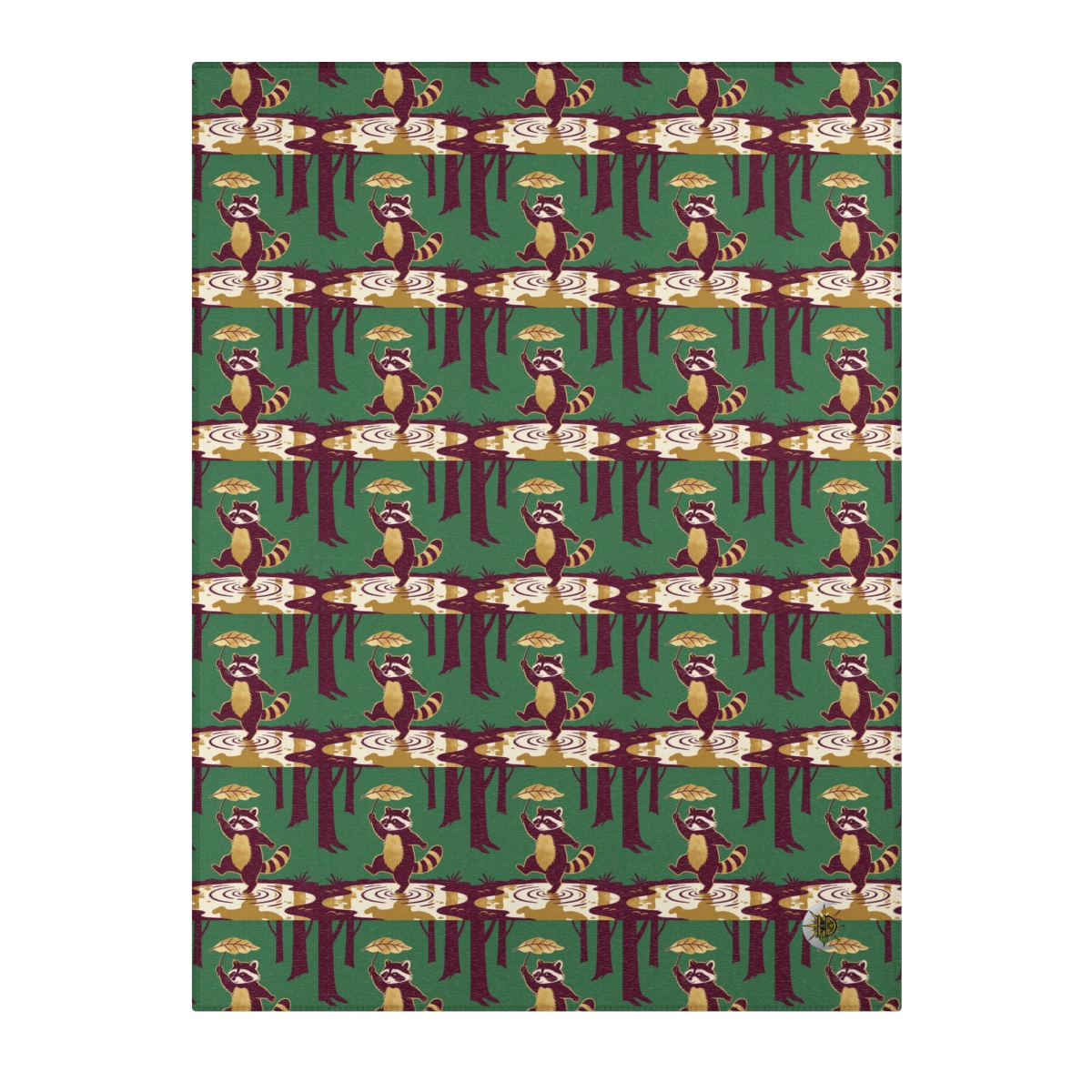 HD Leafstep Raccoon Polyester Chenille Area Rug — additional view
