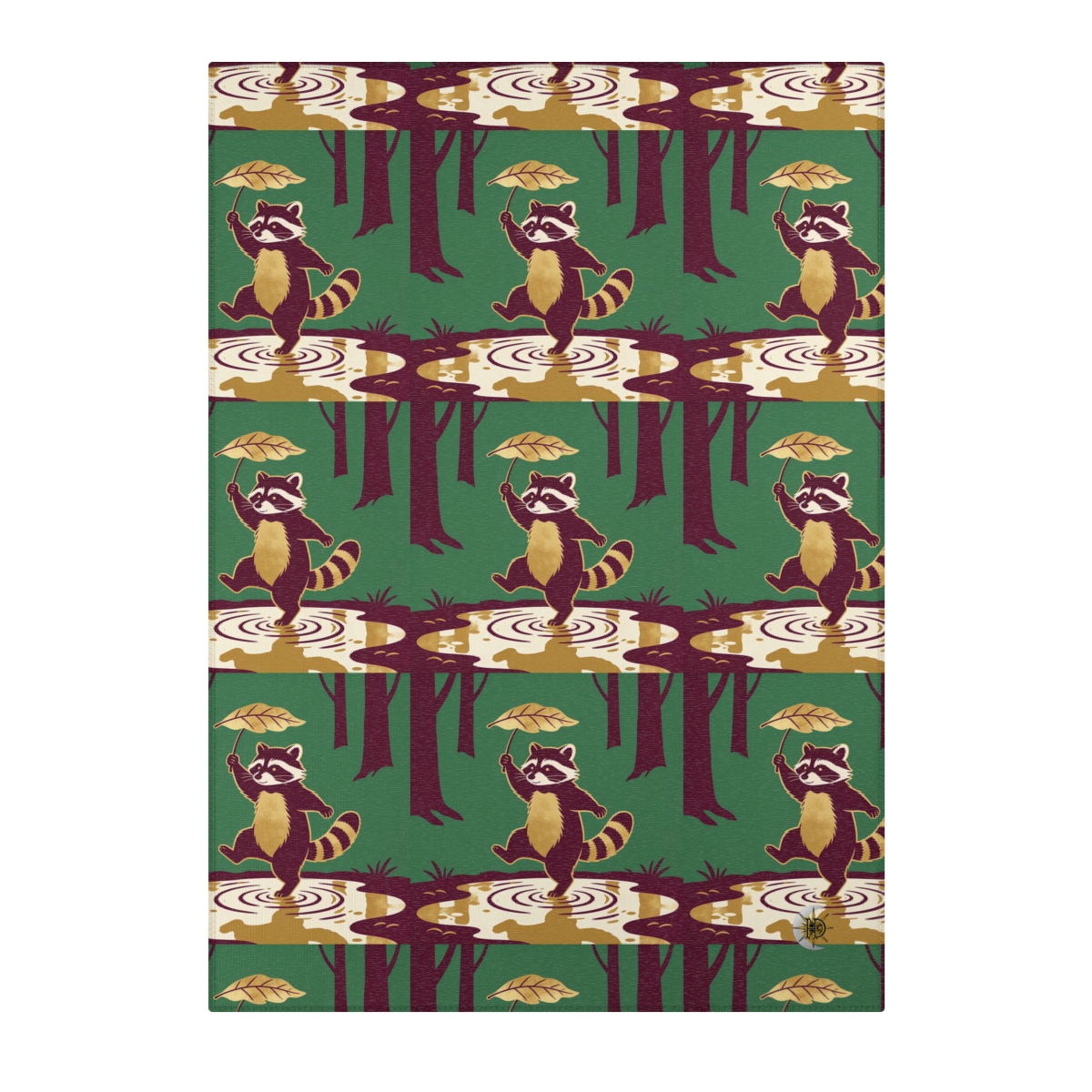 HD Leafstep Raccoon Polyester Chenille Area Rug — additional view