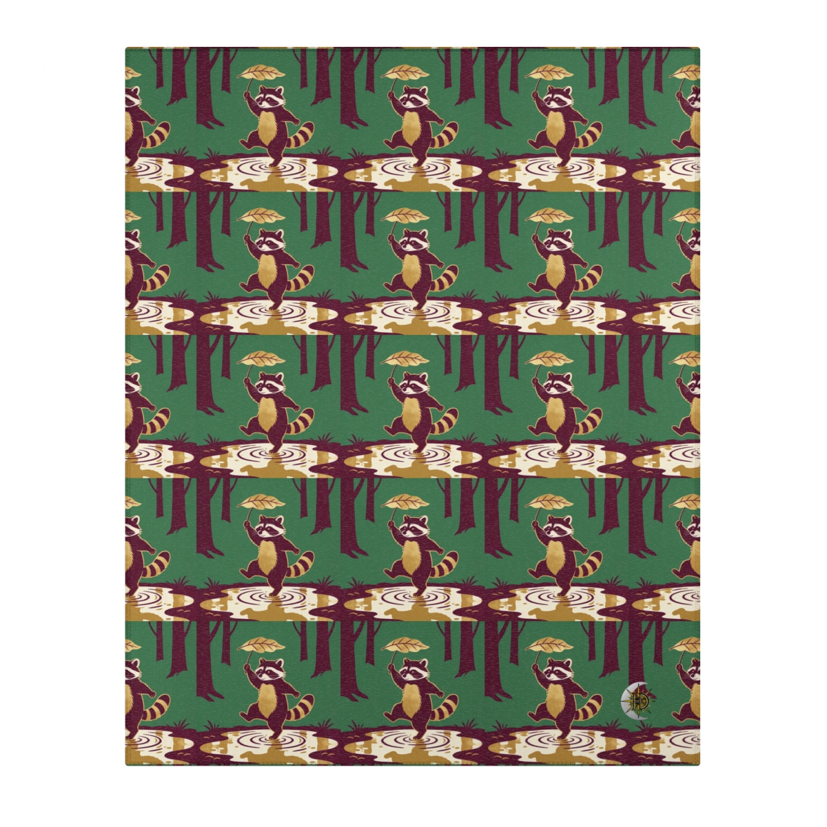 HD Leafstep Raccoon Polyester Chenille Area Rug — additional view