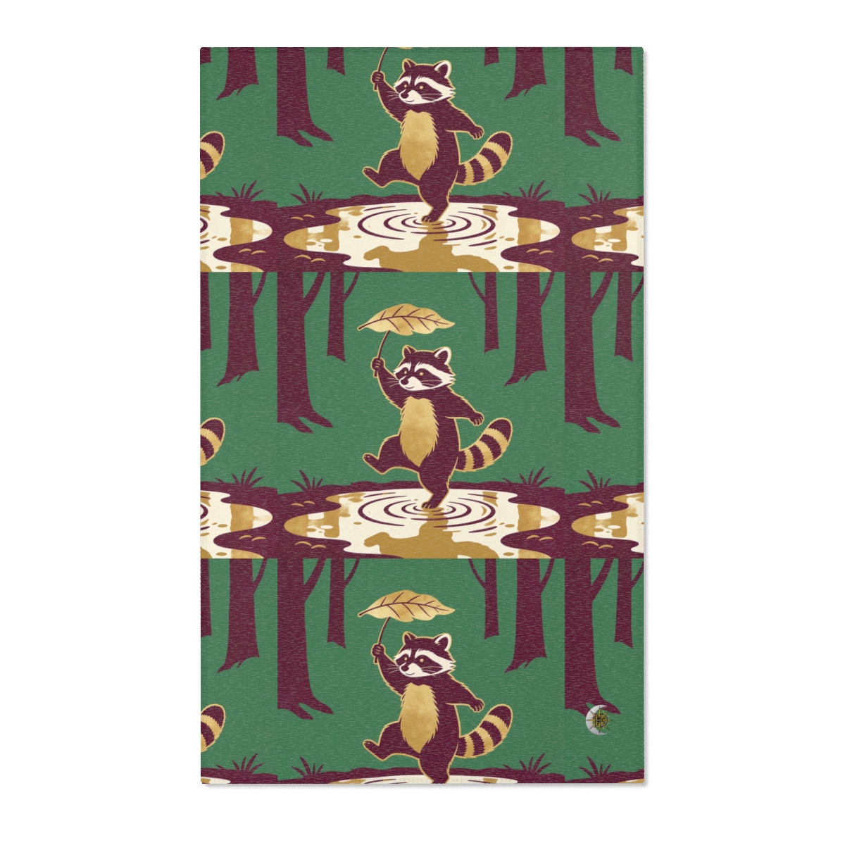 HD Leafstep Raccoon Polyester Chenille Area Rug — additional view