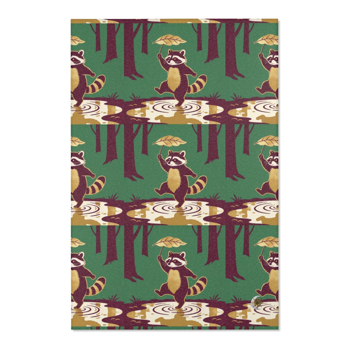 HD Leafstep Raccoon Polyester Chenille Area Rug — additional view