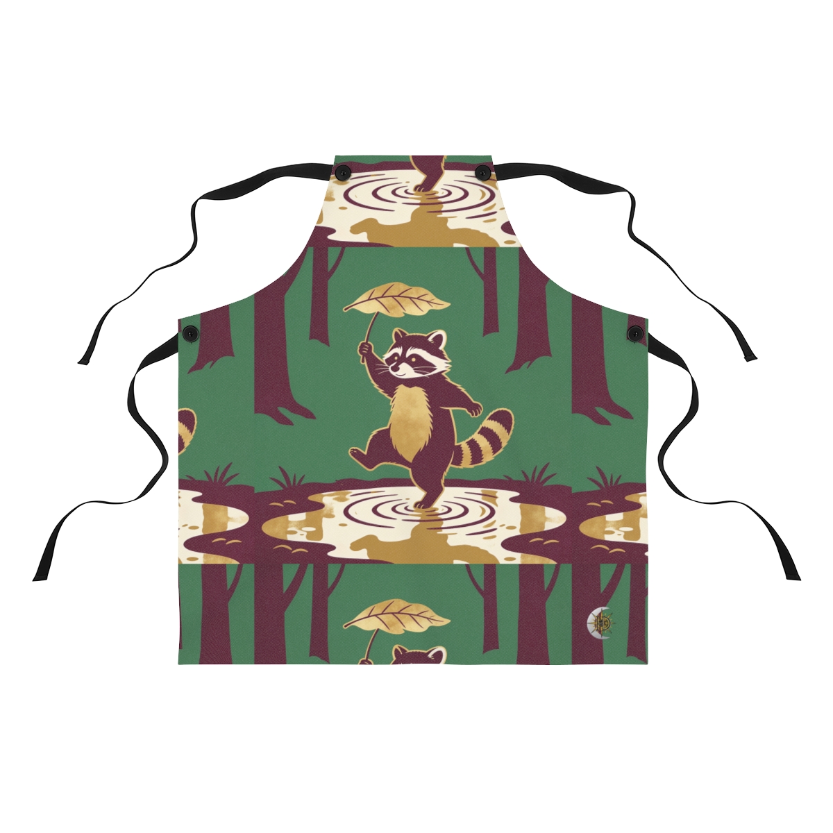 HD Leafstep Raccoon Polyester Kitchen Apron