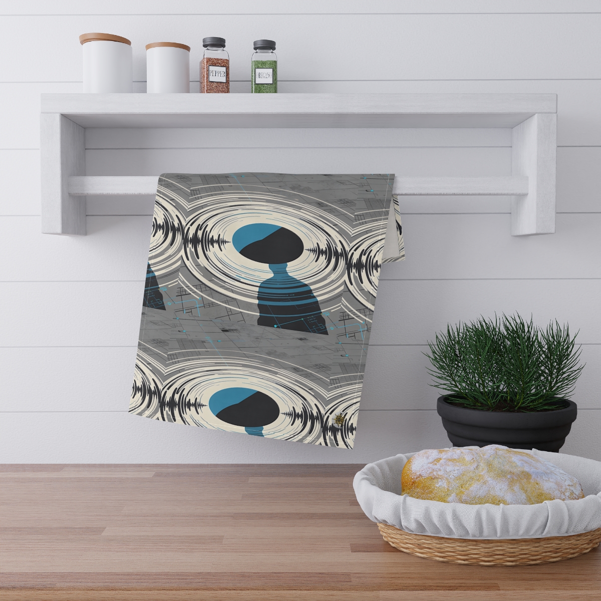 HD Echo Circuit 100% Cotton Twill Tea Towel