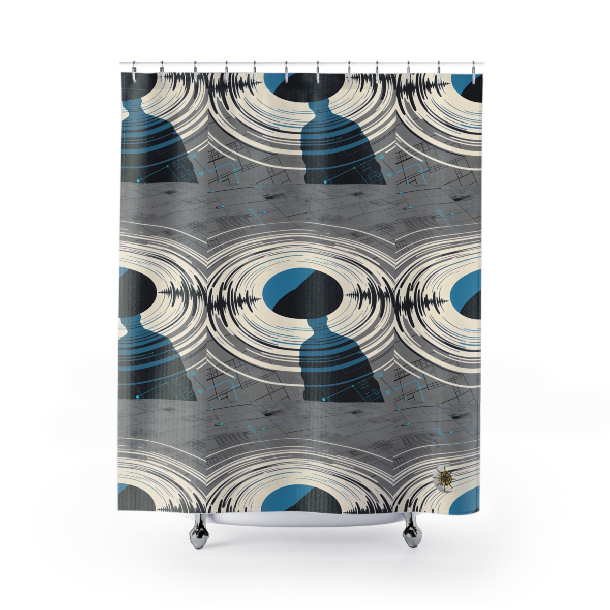 HD Echo Circuit Shower Curtain