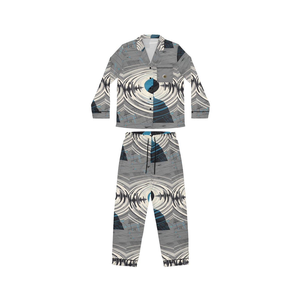 HD Echo Circuit Women’s Satin Pajama Set