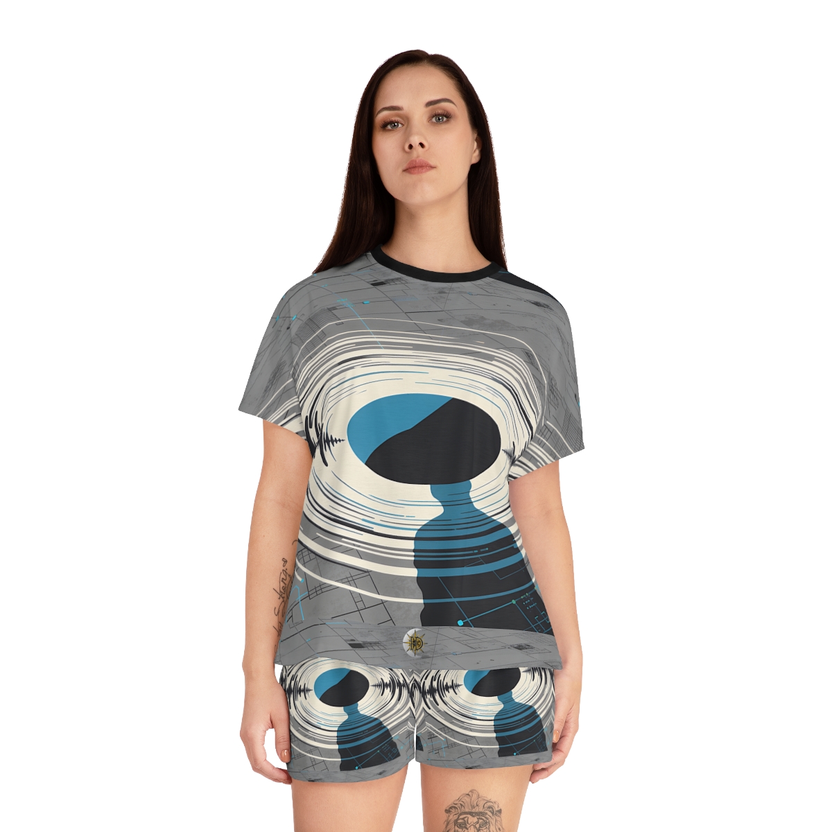 HD Echo Circuit Women’s Short Pajama Set — additional view