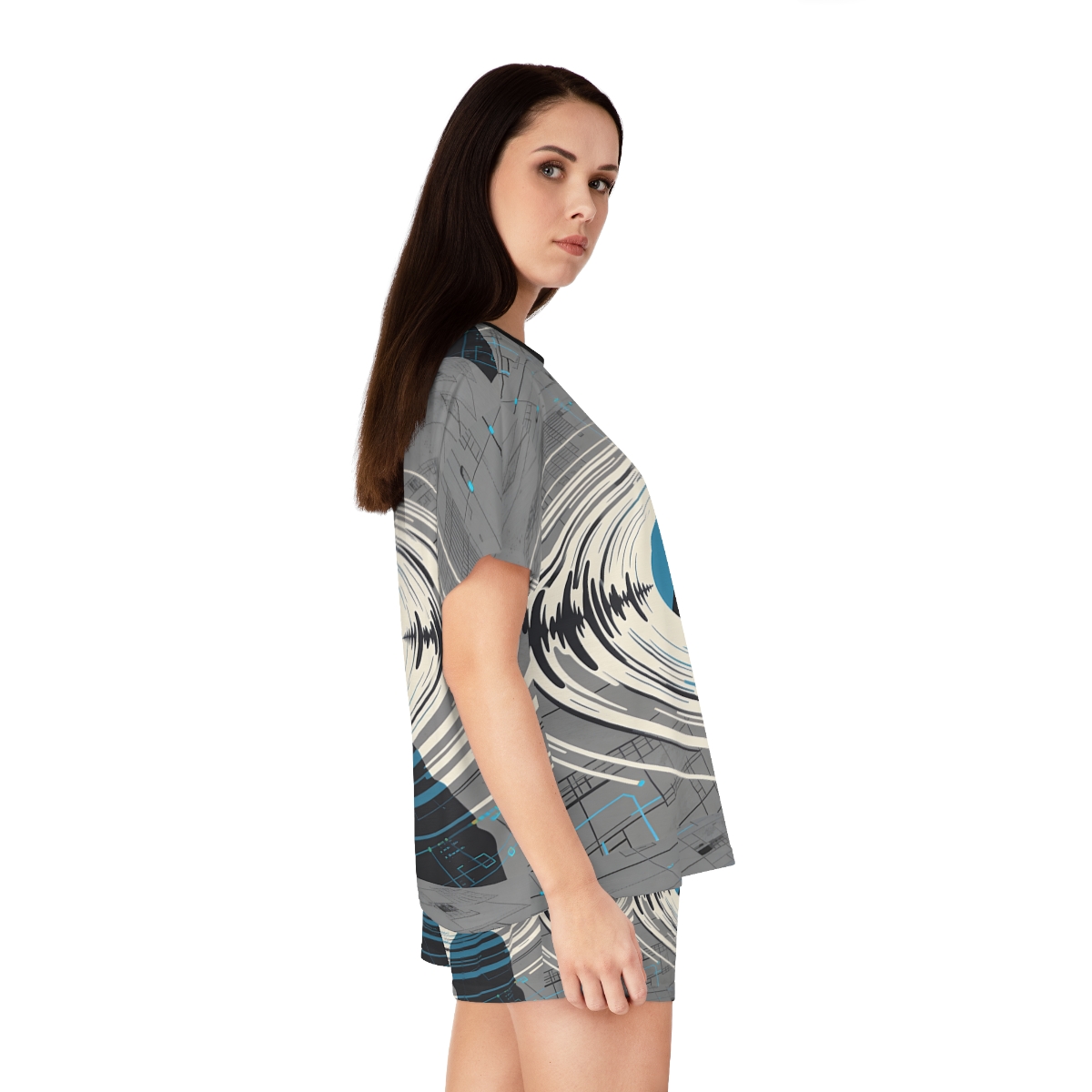 HD Echo Circuit Women’s Short Pajama Set — additional view