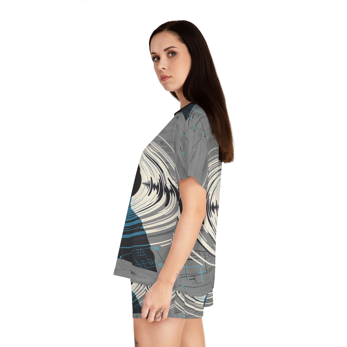 HD Echo Circuit Women’s Short Pajama Set — additional view
