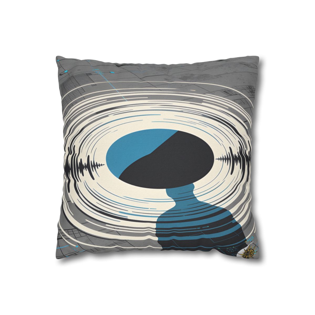 HD Echo Circuit Square Polyester Pillow Cover