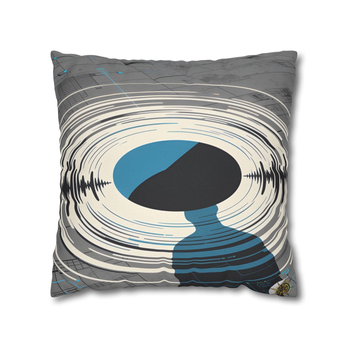 HD Echo Circuit Square Polyester Pillow Cover — additional view