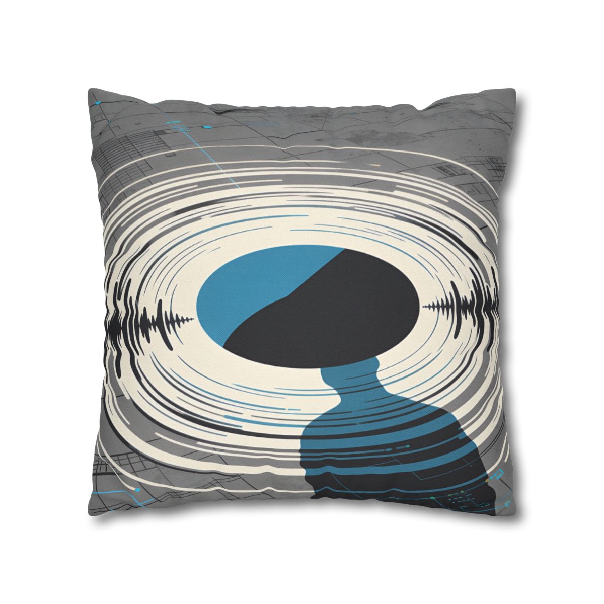 HD Echo Circuit Square Polyester Pillow Cover — additional view