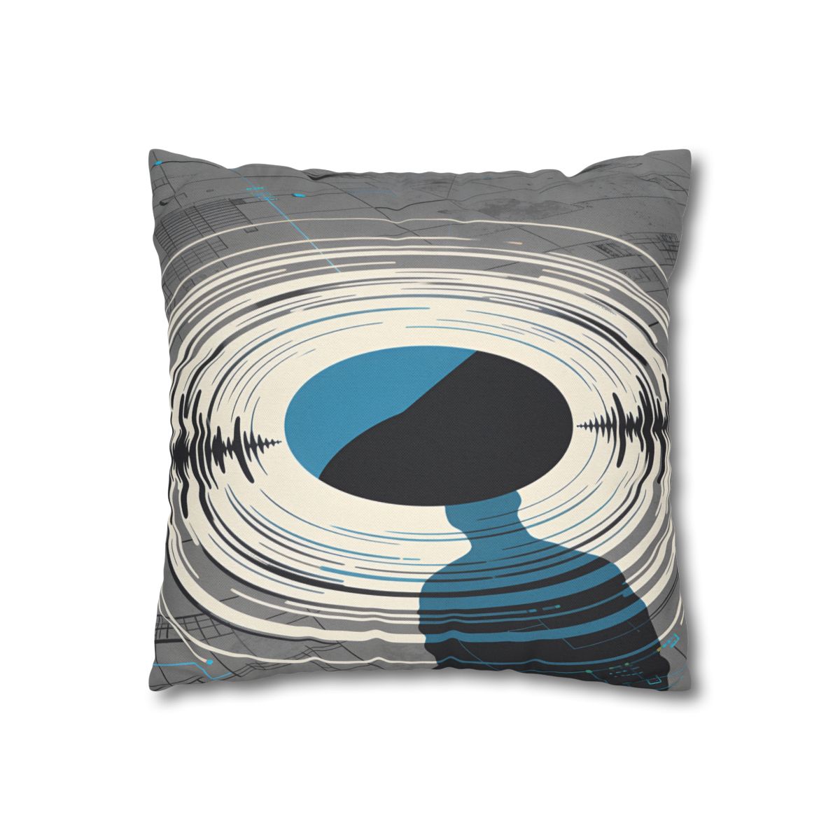 HD Echo Circuit Square Polyester Pillow Cover — additional view