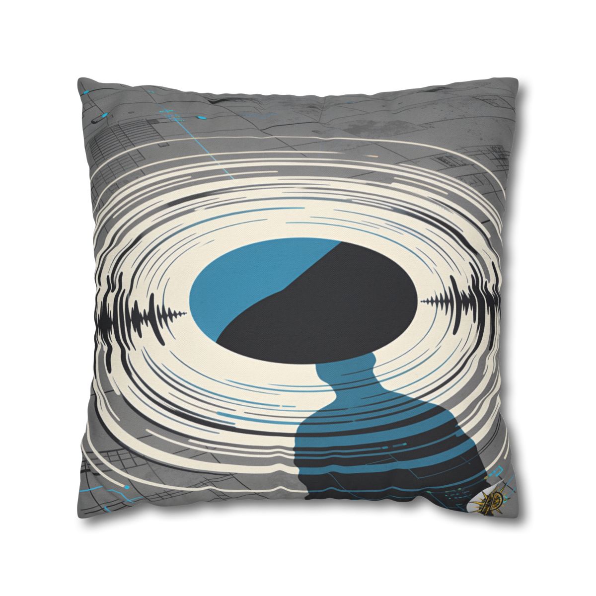 HD Echo Circuit Square Polyester Pillow Cover — additional view