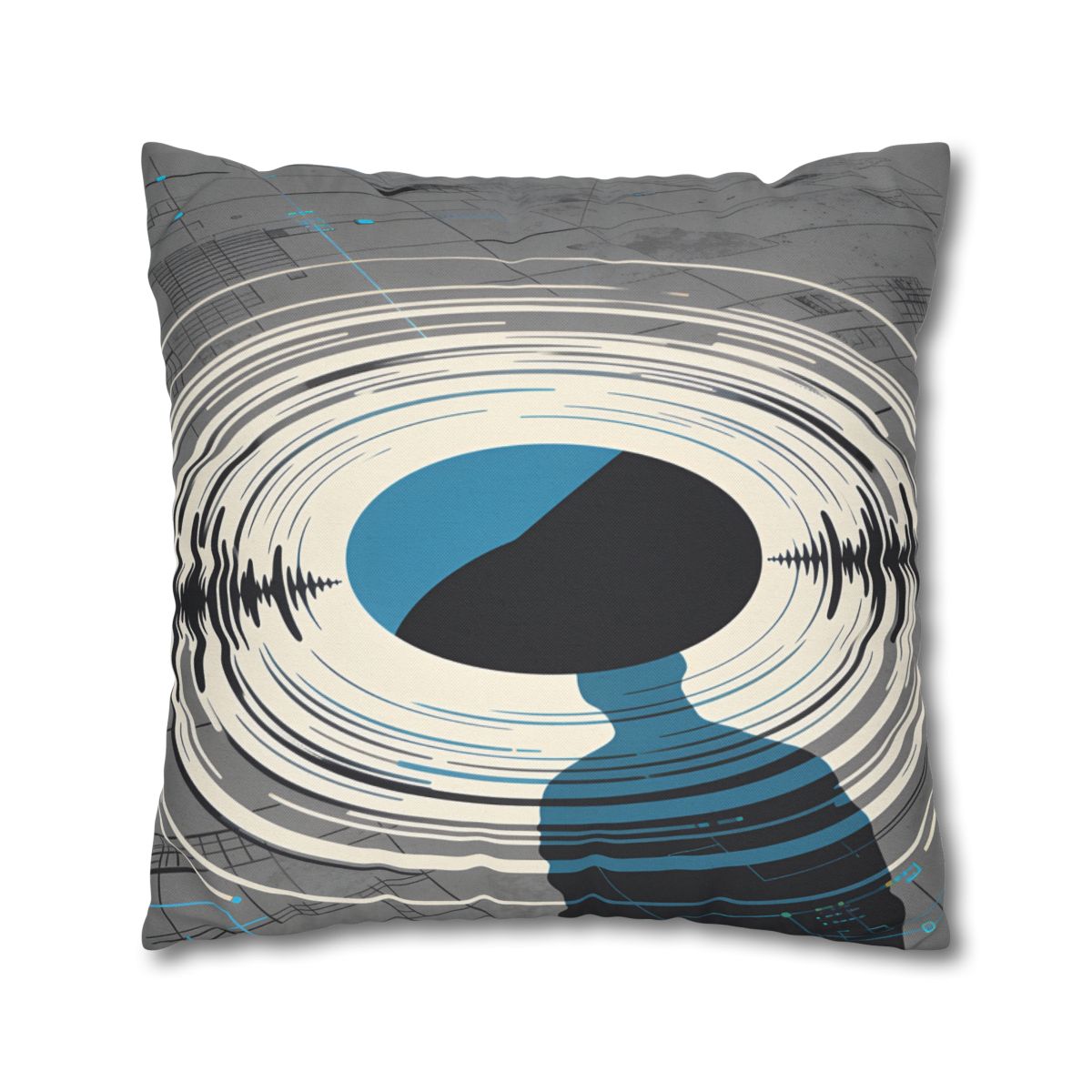 HD Echo Circuit Square Polyester Pillow Cover — additional view
