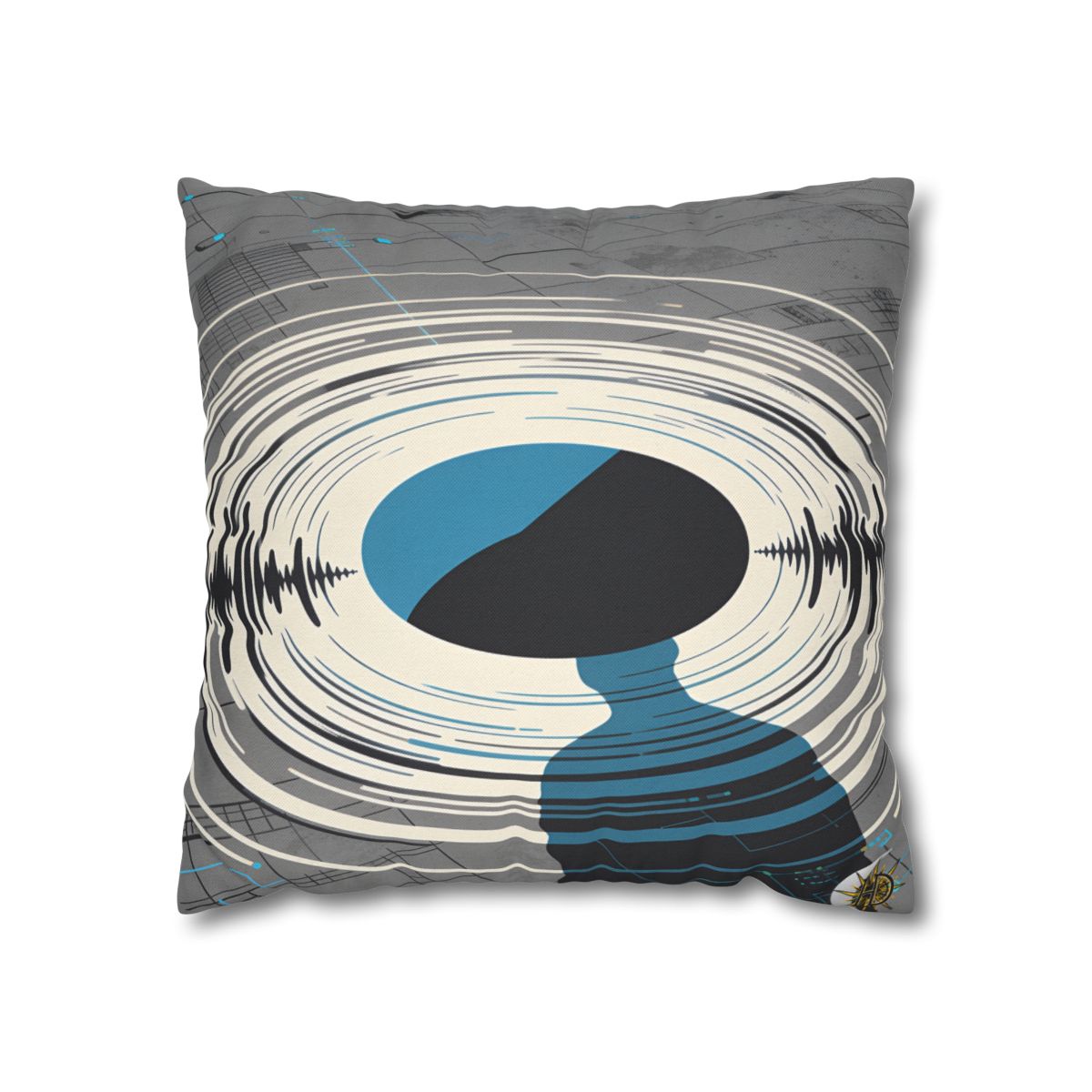 HD Echo Circuit Square Polyester Pillow Cover — additional view
